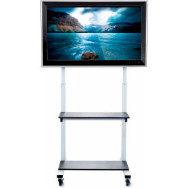 Luxor Corp CLCD Luxor Crank Adjustable Flat Panel TV Cart For 32"-80" TVs, White image.