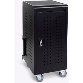 Luxor Corp LLTM24-B Luxor Tablet/Chromebook Charging Cart for 24 Devices, 17-1/8"W x 25"D x 37-5/8"H, Black image.
