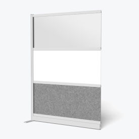 Luxor Modular Wall Room Divider Frosted Acrylic Whiteboard Wide Panel 53"W x 70"H Add-On 