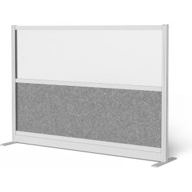 Luxor Modular Wall Room Divider Frosted Window 70"W x 48"H Starter Silver/Gray 