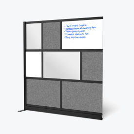 Luxor Modular Wall Room Divider Frosted Acrylic with Whiteboard Narrow Panel 70"W x 70"H Add-On 