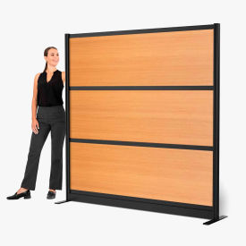 Luxor Modular Room Divider Wall 70"W x 70"H Beech Grain 