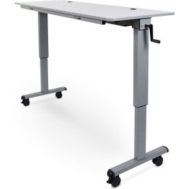 Luxor Corp STAND-NESTC-60 Luxor Adjustable Height Flip Top Table w/ Crank Handle - 60" - Gray image.