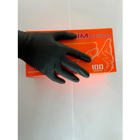 LPD Trade Inc PLAS5-US-S LPD Anti-Static Nitrile Gloves, Powder-Free, 5 Mil Thickness, Small, Black, Pack of 100 image.