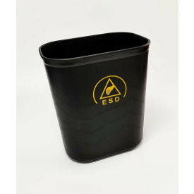 LPD Trade ESD Square Waste Bin 4.2 Gallon Capacity Black 