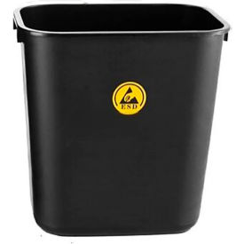 LPD Trade ESD Square Waste Bin 4 Gallon Capacity Black 