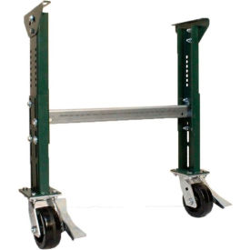 Ashland Conveyor Products 47835 Castered H-Stand for Ashland 24" OAW Skatewheel & 22" BF Roller Conveyor - 23-5/8" to 32-1/4"H image.