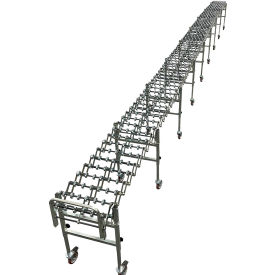 Ashland 18"W FlexExtend Skate Wheel Conveyor 61" to 247"L HDPE Casters 