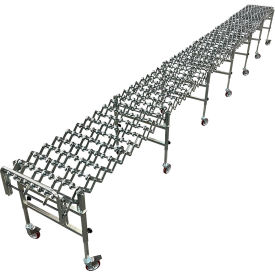 Ashland 24"W FlexExtend Skate Wheel Conveyor 52" to 207"L Galvanized Steel Casters 