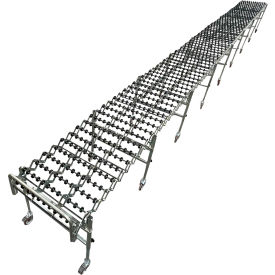 Ashland 30"W FlexExtend Skate Wheel Conveyor 61" to 247"L Galvanized Steel Casters 