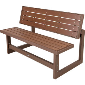 Simulated Wood Convertible Bench/Table, Brown view 2
