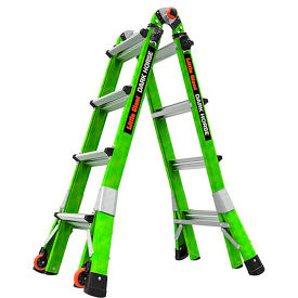 Little Giant Ladders 16117-001 Little Giant Fiberglass Dark Horse 2.0 Multi-Use Extension Ladder, 17 Type 1A, Green image.