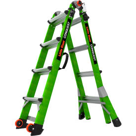 Little Giant Ladders 17117-001 Little Giant® Conquest 2.0 Articulated Extendable Ladder, Fiberglass, 4 Type IA, 300 lb. Cap. image.