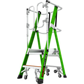 Little Giant Ladders 19702 Little Giant® Safety Cage Platform Ladder w/ Wheels, 2 Type IAA, 2 Step, 375 lb. Capacity image.