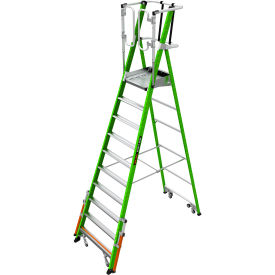 Little Giant Ladders 19710-146 Little Giant® Safety Cage Platform Ladder w/ Wheels, 10 Type IA, 10 Step, 300 lb. Capacity image.