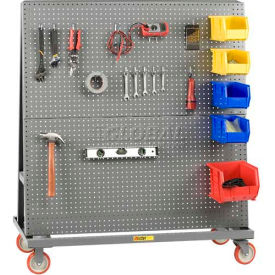 Little Giant AFPB-2448-5PY Little Giant® Mobile 2-Sided Pegboard Lean Tool Rack, 48"W x 24"D image.
