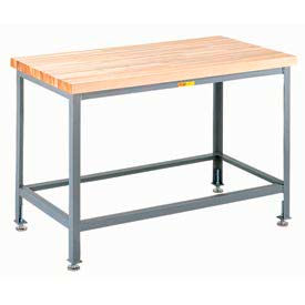 Little Giant WTS-3048-LL Little Giant® WTS-3048-LL 48"W x 30"D Butcher Block Top Table with Lower Shelf image.