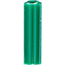 L.H.Dottie® Ribbed Tubular Plastic Anchor #10 & #12 s Green 100 Pack