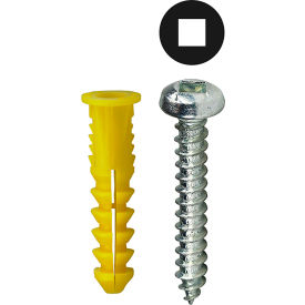 L.H.Dottie® Ribbed Conical Anchor Kit w/ Square Pan Head Screw #10 201 Pieces