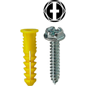 L.H.Dottie® Ribbed Conical Anchor Kit w/ Combo Hex Head Screw #10 201 Pieces