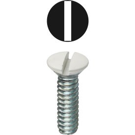 L.H.Dottie® Oval Head Wall Plate Screw Slotted White #6-32 x 5/16"" 100 Pack