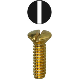 L.H.Dottie® Oval Head Wall Plate Screw Slotted Brass #6-32 x 1/2"" 100 Pack