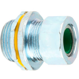 L.H.Dottie® Strain Relief Connector Steel 3/4"" Dia. Green Grommet 10 Pack