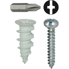 L.H.Dottie® Nylon Walldriller Anchor Kit w/ Combo Pan Head Screw #6 50 Pieces