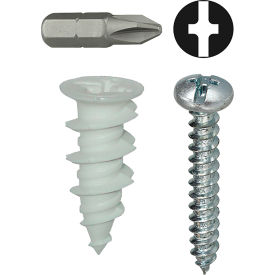 L.H.Dottie® Nylon Walldriller Anchor Kit w/ Combo Pan Head Screw #8 Tuff Pack 50 Pieces