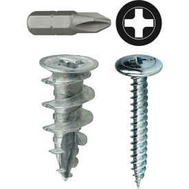 L.H.Dottie® Zinc Alloy Walldriller Anchor Kit w/ Phillips Wafer Head Screw #8 50 Pieces