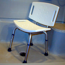 McKesson Sunmark Econo Aluminum Shower Bench with Backrest, 250 lbs. Capacity, White