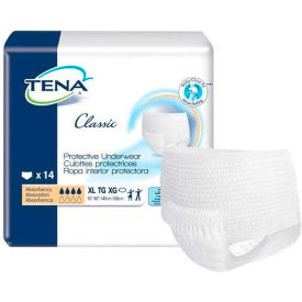 SCA Personal Care Inc 72516 TENA® Classic Protective Underwear, Size XL, 55"- 67" Waist Size, White, 56/Case image.