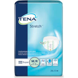 SCA PERSONAL CARE INC 67902 TENA® Stretch™ Super Briefs, Size M/R, 33"-52" Waist Size, Green, 56/Case image.