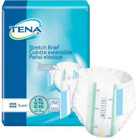 SCA PERSONAL CARE INC 67903 TENA® Stretch™ Super Briefs, Size L/XL, 41"-64" Waist Size, Green, 56/Case image.