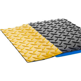 Crown Matting Technologies Workers Delight Deck Plate Cleanroom Mat9/16"Thick4Wx6LYellow/Black 