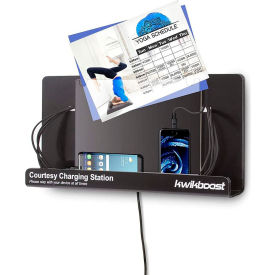 Luxor KwikBoost® Basic Courtesy Charging Station 18"W x 3"D x 9"H Wall Mounted w/Acrylic Sign 
