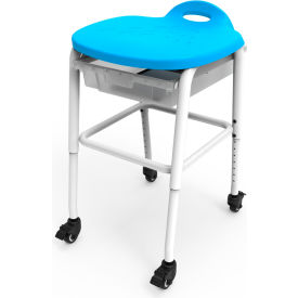 Luxor Corp MBS-STOOL-2 Luxor Adjustable-Height Stackable Classroom Stool w/ Wheels & Storage , 19"L x 19"W x 27"H image.