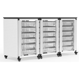 Luxor Modular Classroom Storage Cart, 3 Side by Side Modules, 18 Small Bins, 18 Luxor Modular Classroom Storage Cart, 3 Side by Side Modules, 18 Small Bins, 18