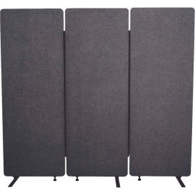 Luxor Corp RCLM7266ZSG Luxor RECLAIM Acoustic Room Dividers - 3 Pack - Slate Gray image.