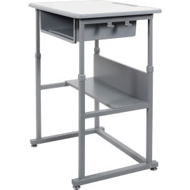 Luxor Corp STUDENT-M Luxor Student Sit-Stand Desk - Manual Height Adjustment - Gray image.