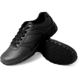 Genuine Grip Women's Athletic Plain Toe Sneakers, Size 9.5W, Black