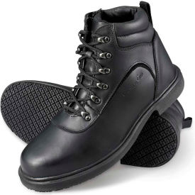 Genuine Grip Men's Steel Toe Zipper Work Boots, Size 13W, Black