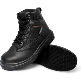 Genuine Grip Men's Waterproof Steel Toe Work Boots, Size 5W, Black