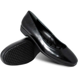 Genuine Grip Women's Dress Flat Shoes, Size 9.5M, Black