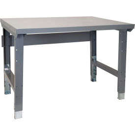 Adjustable Workbench with Painted Steel Top, 60"W x 36"D, Dove Gray Powder Coat view 2