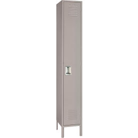 Standard 1-Tier Locker, 12"W x 15"D x 78"H, 1 Wide, Steel, Dove Gray, Unassembled view 2