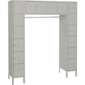 Set-Up Box 6-Tier Locker, 69"W x 18"D x 78"H, 16 Door, 1 Wide, Steel, Gray, Assembled view 2