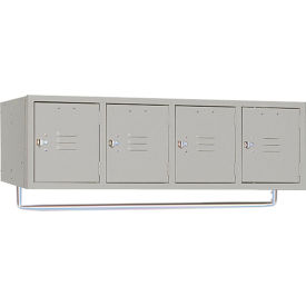 Horizontal Section Box Locker, 1-Tier, 45"W x 18"D x 13-3/4"H, 4 Door, Gray, Unassembled view 2