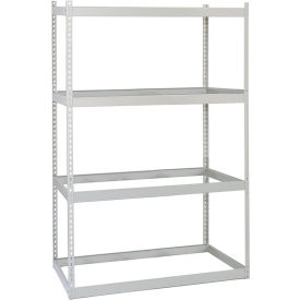Lyon® 4 Shelf Standard Duty Rivet Rack Starter 48"W x 24"D x 84"H Dove Gray 