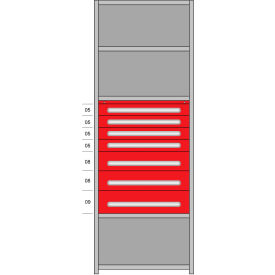 Lyon® 2000 Starter Beaded Post Drawers in Shelving 36"W x 24"D x 85"H 7 Drawers Gray 